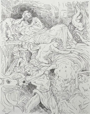 Death of Sardanapolus (after Delacroix), 2023,Original Artwork - Andrew Kayser Editions