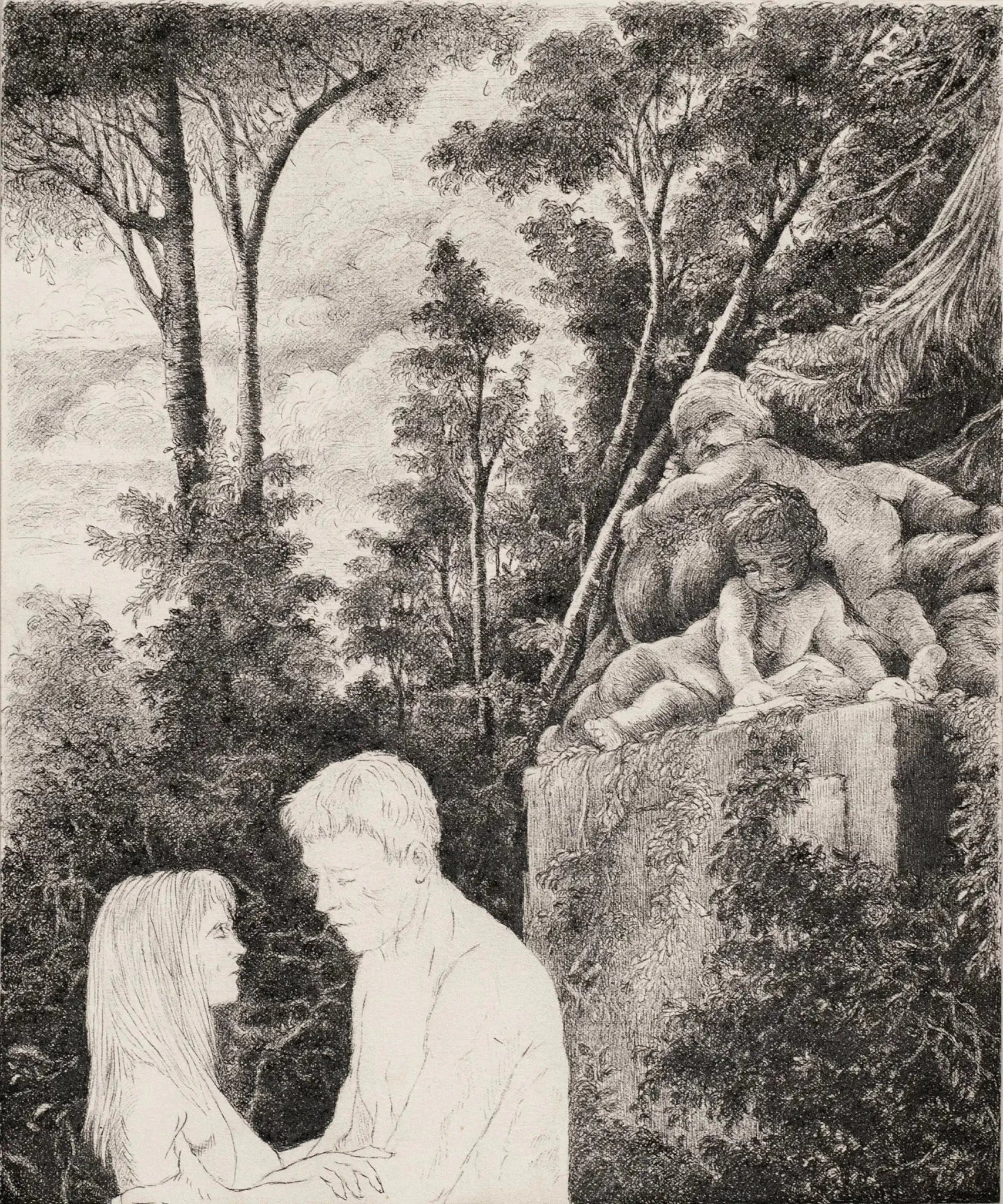 Lovers Beneath the Tree, 2023,Original Artwork - Andrew Kayser Editions