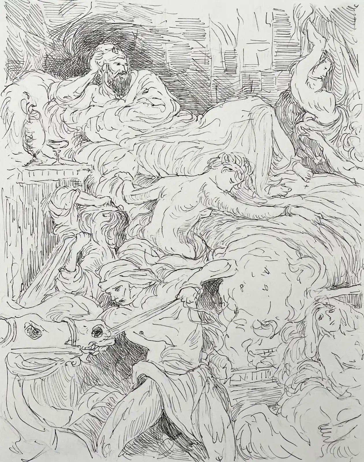 Death of Sardanapolus (after Delacroix), 2023,Original Artwork - Andrew Kayser Editions